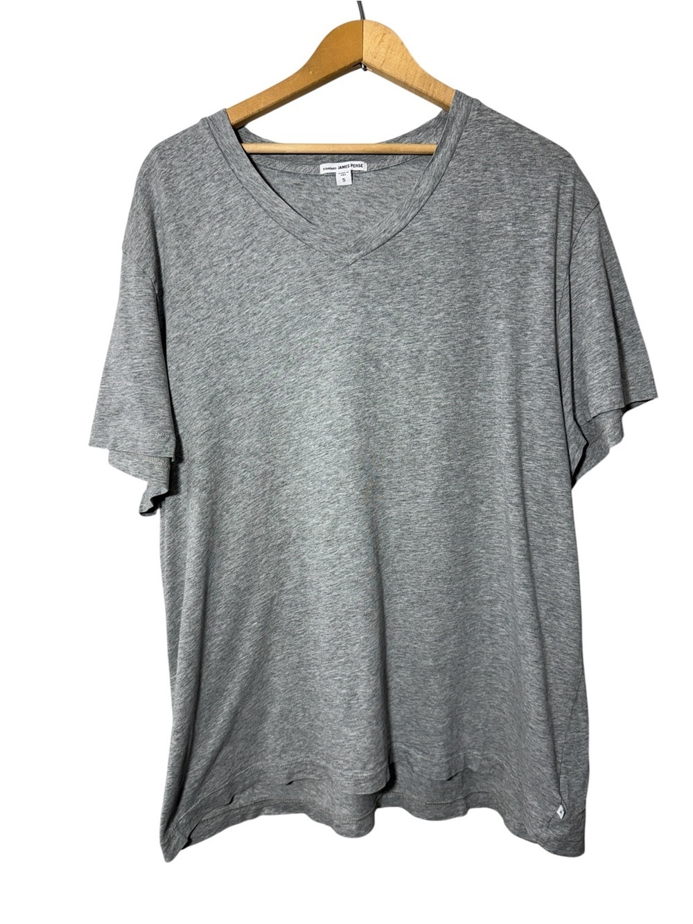 James Perse Grey Cotton V-neck T-shirt Size 5= Size XXL
